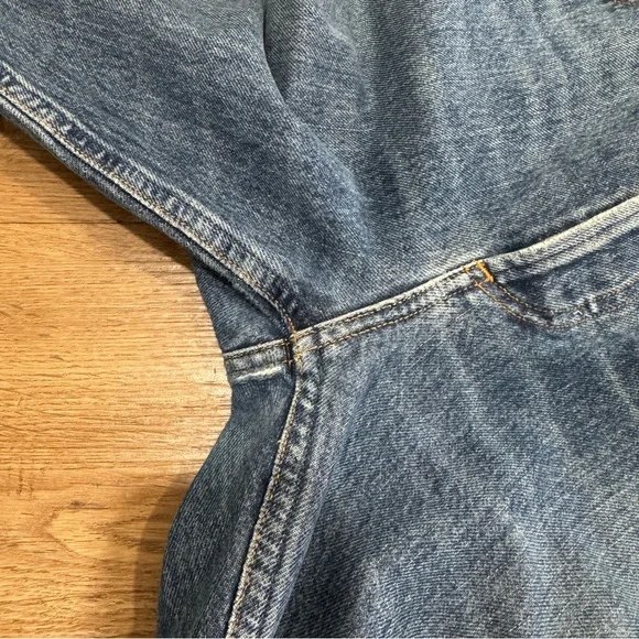 Agolde Riley High Rise Straight Crop Blue Vintage Wash‎ Air Blue Size 25 - Picture 5 of 10